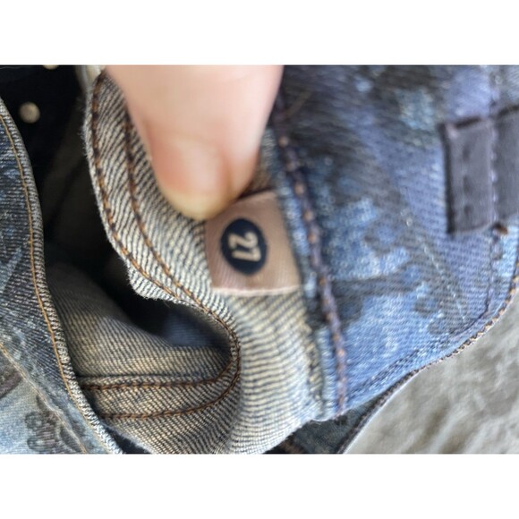 Citizens of Humanity Chloe Jean Shorts Womens 27 Blue Paisley Cut Off Button Fly - Picture 11 of 12